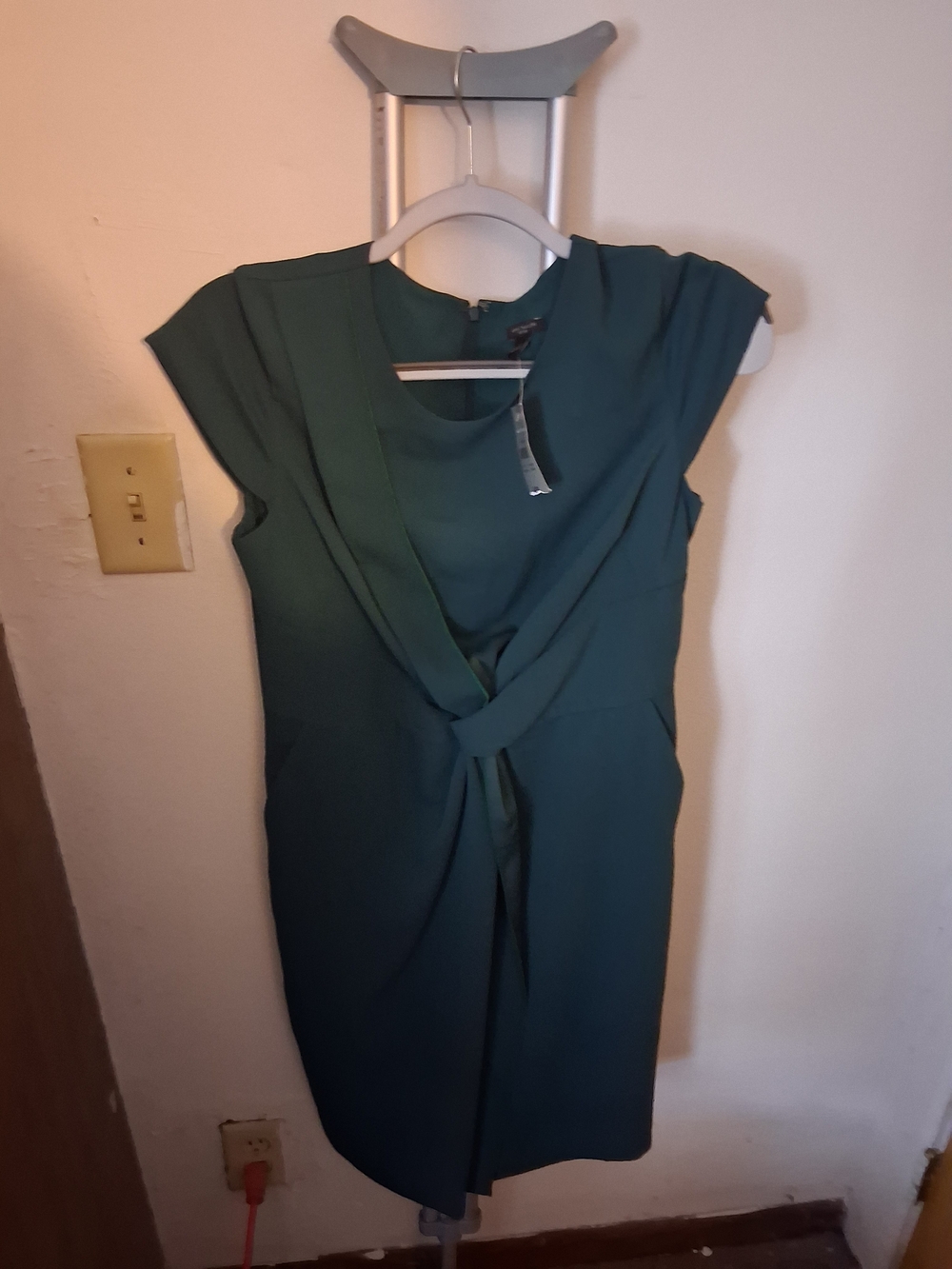 Ann Taylor Teal Knot-Front Cap Sleeve Dress Size Small 6P New